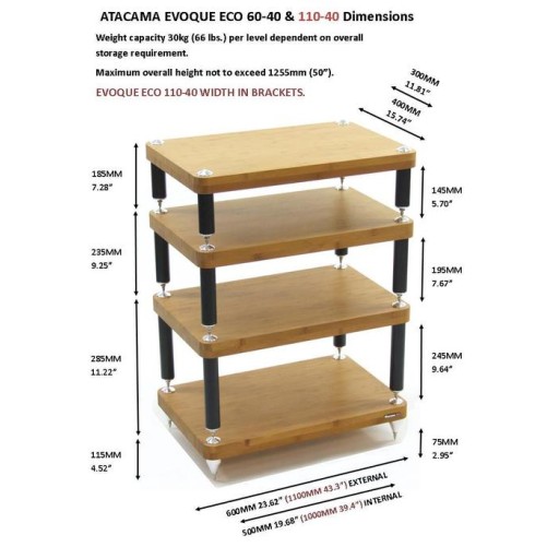 Atacama Evoque ECO 110-40 - Dark Bamboo Finish
