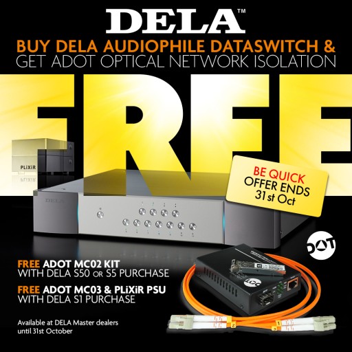 DELA S5 Audiophile Network Data Switch PLUS ADOT MC03 NuPrime FREE! SUMMER PROMO