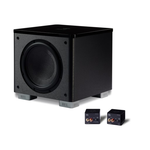 REL HT-1003 MKII Subwoofer in Black Finish and REL HT-Air MKII Wireless Transmitter