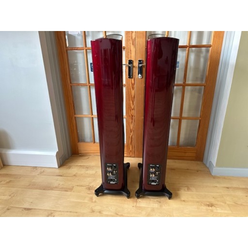 GoldenEar T66 Floorstanding Loudspeakers With Active Sub Bass - Santa Barbara Red Finish - Pair